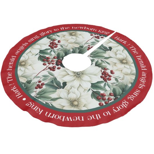 Rood Groen Wit Kerstmis Pointsettia Kerstboom Rok (Gekanteld)