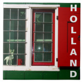  rood groen wit Nederlands traditioneel venster Tegeltje (Voorkant)