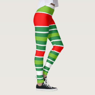 Rood groen wit of (uw kleur) leggings