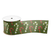 Rood Groen Wit Snoepstokken met Groene Backing Lint (Spoel)