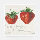  rood groen witte aardbei kunst servet (Voorkant)