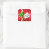 Rood, groen, witte prettige kerstSticker Vierkante Sticker (Tas)