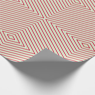 Rood Groen Witte Spiegel Patroon Retro Kerstmis Cadeaupapier