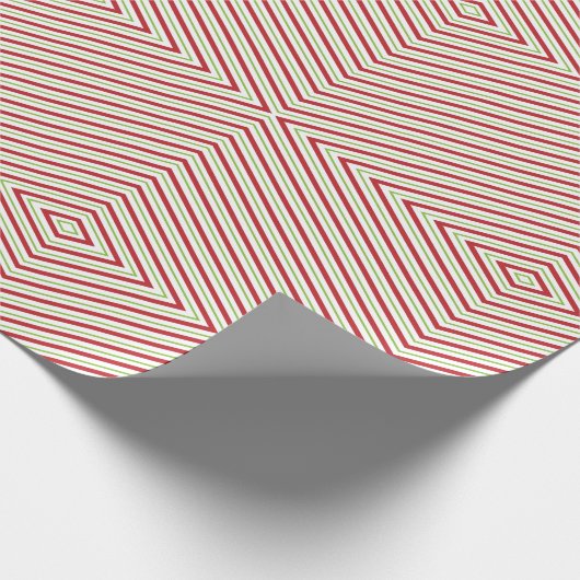 Rood Groen Witte Spiegel Patroon Retro Kerstmis Cadeaupapier (Hoek)
