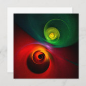 Rood Groen Yin Yang Modern Abstract Kunstpatroon # (Voorkant / Achterkant)