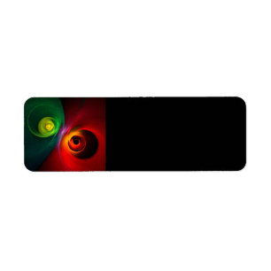 Rood Groen Yin Yang Modern Abstract Kunstpatroon # Etiket