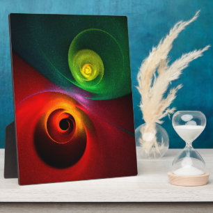 Rood Groen Yin Yang Modern Abstract Kunstpatroon # Fotoplaat