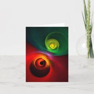 Rood Groen Yin Yang Modern Abstract Kunstpatroon # Kaart