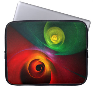 Rood Groen Yin Yang Modern Abstract Kunstpatroon # Laptop Sleeve