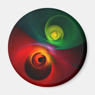Rood Groen Yin Yang Modern Abstract Kunstpatroon # Magneet