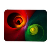 Rood Groen Yin Yang Modern Abstract Kunstpatroon # Magneet (Horizontaal)