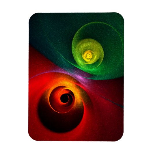Rood Groen Yin Yang Modern Abstract Kunstpatroon # Magneet (Verticaal)