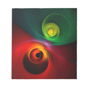 Rood Groen Yin Yang Modern Abstract Kunstpatroon # Notitieblok