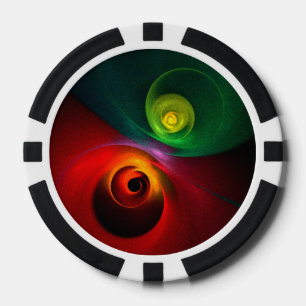 Rood Groen Yin Yang Modern Abstract Kunstpatroon # Poker Chips