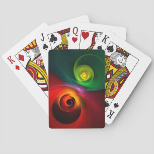 Rood Groen Yin Yang Modern Abstract Kunstpatroon # Pokerkaarten