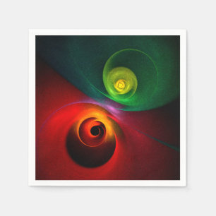 Rood Groen Yin Yang Modern Abstract Kunstpatroon # Servet