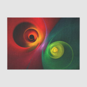 Rood Groen Yin Yang Modern Abstract Kunstpatroon # Tissuepapier