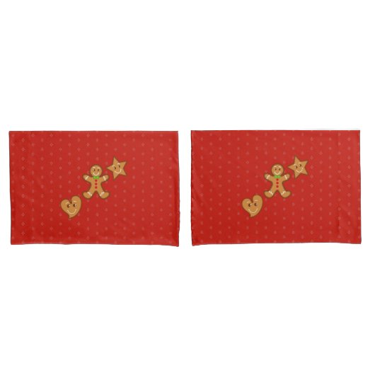 Rood-groen zoet XmaS Gingerbrood Pals-Candy Cane Kussensloop (Voorkant-Set)