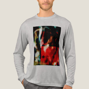 Rood Groen Zwart Bloemen Abstract Ontwerp Tri-Blend Shirt