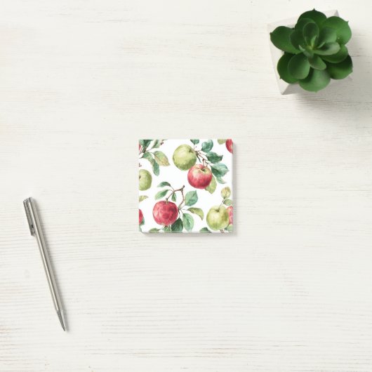 Rood Groene Appelvrucht Patroon Waterverf Rustiek Post-it® Notes (Kantoor)