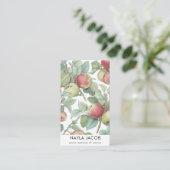 Rood Groene Appelvrucht Patroon Waterverf Rustiek Visitekaartje (Staand voorkant)