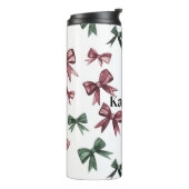 Rood groene bogen kerst thermosbeker (Gedraaid links)