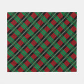 Rood groene buffel met tartan met tweelroos fleece deken (Voorkant (Horizontaal))