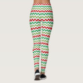 Rood-groene en witte zigzags leggings (Achterkant)