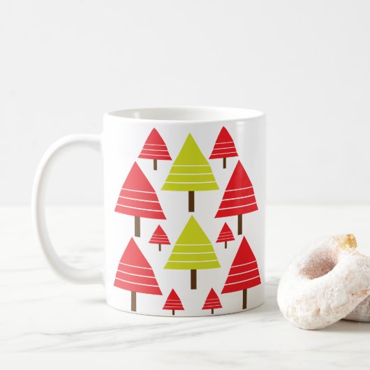 Rood-groene kerst koffiemok (Met donut)