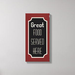 Rood Groot Voedsel Bord Canvas Afdruk