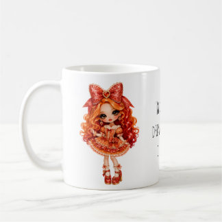 "Rood haar, grote dromen, eindeloze glamour." Koffiemok