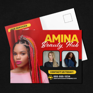 Rood Haar & Schoonheidssalon Vlechter Haarstylist  Briefkaart