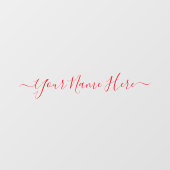 rood Handtekening schoon eenvoudige naam script Raamsticker (Vel)
