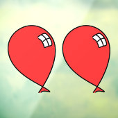 Rood Happy Balloons Twins Window Cling Raamsticker (Vel 3)