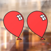 Rood Happy Balloons Twins Window Cling Raamsticker (Vel 2)