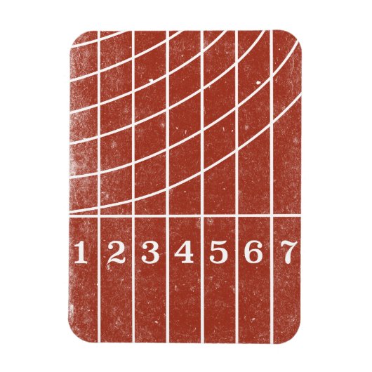 Rood hardloopspoor Distress Style Magnet Magneet (Verticaal)