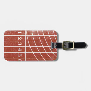 Rood hardloopspoor noodlijdend aangepaste Bagagela Bagagelabel