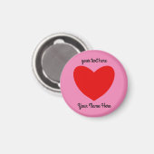 Rood hart #1 Ronde magneet (Voorkant / Achterkant)