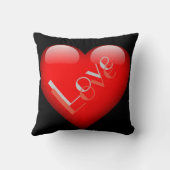 Rood Hart Aantrekkelijke Parijse Liefdesbruiloft Kussen (Achterkant)