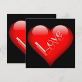 Rood Hart Aantrekkelijke Paris Love Bruiloft (Voorkant / Achterkant)