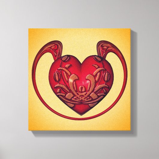  Rood Hart Abstract Canvas Afdruk (Voorkant)