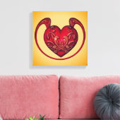  Rood Hart Abstract Canvas Afdruk (Insitu (Woonkamer))