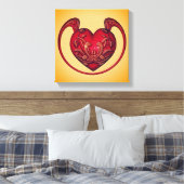  Rood Hart Abstract Canvas Afdruk (Insitu (Slaapkamer))