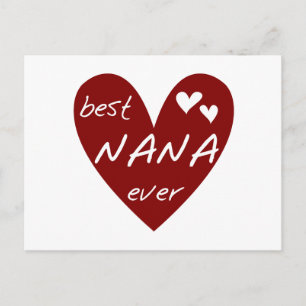 Rood Hart Beste Nana Ever T-shirts en Giften Briefkaart