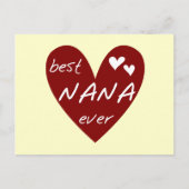 Rood Hart Beste Nana Ever T-shirts en Giften Briefkaart (Voorkant)