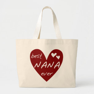Rood Hart Beste Nana Ever T-shirts en Giften Grote Tote Bag
