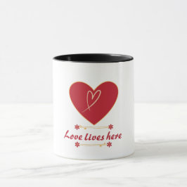 Rood Hart Bloemendesign – “Liefde Woont Hier”  Mok