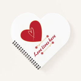 Rood Hart Bloemendesign – “Liefde Woont Hier”  Notitieboek