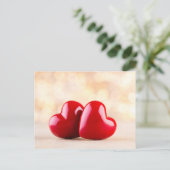 Rood hart. briefkaart (Staand voorkant)