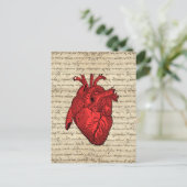 Rood  hart briefkaart (Staand voorkant)